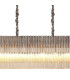 Poland 250 x 40cm Linear Pendant Bell Cup 13 Light E14 Polished Nickel/Cognac Sculpted Glass Item Weight: 61kg-7