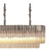 Poland 250 x 40cm Linear Pendant Bell Cup 13 Light E14 Polished Nickel/Cognac Sculpted Glass Item Weight: 61kg-8