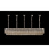 Poland 250 x 40cm Linear Pendant Bell Cup 13 Light E14 Polished Nickel/Cognac Sculpted Glass Item Weight: 61kg-9