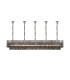 Poland 250 x 40cm Linear Pendant Bell Cup 13 Light E14 Polished Nickel/Smoked Sculpted Glass Item Weight: 61kg-1