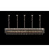 Poland 250 x 40cm Linear Pendant Bell Cup 13 Light E14 Polished Nickel/Smoked Sculpted Glass Item Weight: 61kg-3