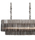 Poland 250 x 40cm Linear Pendant Bell Cup 13 Light E14 Polished Nickel/Smoked Sculpted Glass Item Weight: 61kg-5