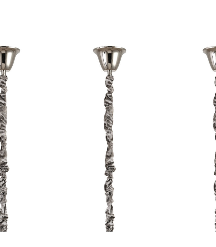 Poland 250 x 40cm Linear Pendant Bell Cup 13 Light E14 Polished Nickel/Smoked Sculpted Glass Item Weight: 61kg-6