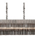 Poland 250 x 40cm Linear Pendant Bell Cup 13 Light E14 Polished Nickel/Smoked Sculpted Glass Item Weight: 61kg-7