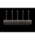 Poland 250 x 40cm Linear Pendant Bell Cup 13 Light E14 Polished Nickel/Smoked Sculpted Glass Item Weight: 61kg-9