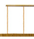 Poland 300 x 40cm Linear Pendant 16 Light E14 Brass/Clear Sculpted Glass Item Weight: 80kg-6