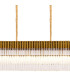 Poland 300 x 40cm Linear Pendant 16 Light E14 Brass/Clear Sculpted Glass Item Weight: 80kg-7