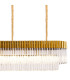 Poland 300 x 40cm Linear Pendant 16 Light E14 Brass/Clear Sculpted Glass Item Weight: 80kg-8