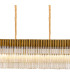 Poland 300 x 40cm Linear Pendant 16 Light E14 Brass/Cognac Sculpted Glass Item Weight: 80kg-7