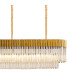 Poland 300 x 40cm Linear Pendant 16 Light E14 Brass/Cognac Sculpted Glass Item Weight: 80kg-8