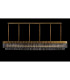 Poland 300 x 40cm Linear Pendant 16 Light E14 Brass/Smoked Sculpted Glass Item Weight: 80kg-3