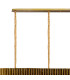 Poland 300 x 40cm Linear Pendant 16 Light E14 Brass/Smoked Sculpted Glass Item Weight: 80kg-6