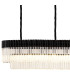 Poland 300 x 40cm Linear Pendant 16 Light E14 Matt Black/Clear Sculpted Glass Item Weight: 80kg-5