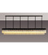 Poland 300 x 40cm Linear Pendant 16 Light E14 Matt Black/Cognac Sculpted Glass Item Weight: 80kg-3