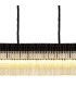 Poland 300 x 40cm Linear Pendant 16 Light E14 Matt Black/Cognac Sculpted Glass Item Weight: 80kg-7