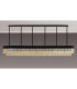 Poland 300 x 40cm Linear Pendant 16 Light E14 Matt Black/Cognac Sculpted Glass Item Weight: 80kg-9
