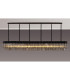 Poland 300 x 40cm Linear Pendant 16 Light E14 Matt Black/Smoked Sculpted Glass Item Weight: 80kg-3