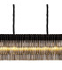 Poland 300 x 40cm Linear Pendant 16 Light E14 Matt Black/Smoked Sculpted Glass Item Weight: 80kg-7