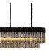 Poland 300 x 40cm Linear Pendant 16 Light E14 Matt Black/Smoked Sculpted Glass Item Weight: 80kg-8