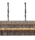Poland 300 x 40cm Linear Pendant 16 Light E14 Polished Nickel/Smoked Sculpted Glass Item Weight: 80kg-7