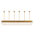 Poland 300 x 40cm Linear Pendant Bell Cup 16 Light E14 Brass/Clear Sculpted Glass Item Weight: 73kg-1