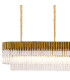 Poland 300 x 40cm Linear Pendant Bell Cup 16 Light E14 Brass/Clear Sculpted Glass Item Weight: 73kg-4
