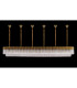 Poland 300 x 40cm Linear Pendant Bell Cup 16 Light E14 Brass/Clear Sculpted Glass Item Weight: 73kg-8