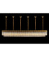 Poland 300 x 40cm Linear Pendant Bell Cup 16 Light E14 Brass/Cognac Sculpted Glass Item Weight: 73kg-3