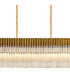 Poland 300 x 40cm Linear Pendant Bell Cup 16 Light E14 Brass/Cognac Sculpted Glass Item Weight: 73kg-7
