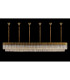 Poland 300 x 40cm Linear Pendant Bell Cup 16 Light E14 Brass/Cognac Sculpted Glass Item Weight: 73kg-9