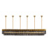 Poland 300 x 40cm Linear Pendant Bell Cup 16 Light E14 Brass/Smoked Sculpted Glass Item Weight: 73kg-1