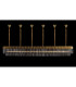 Poland 300 x 40cm Linear Pendant Bell Cup 16 Light E14 Brass/Smoked Sculpted Glass Item Weight: 73kg-3