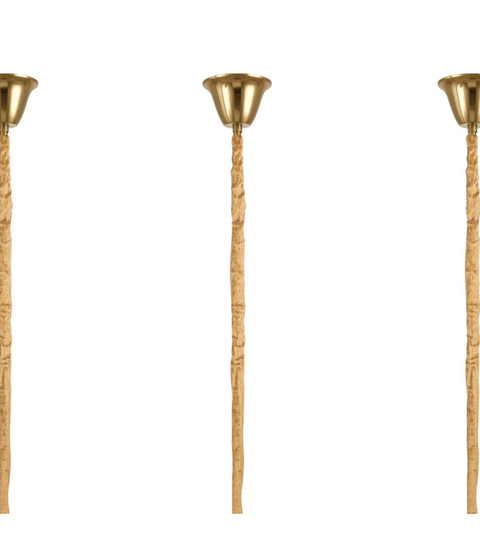 Poland 300 x 40cm Linear Pendant Bell Cup 16 Light E14 Brass/Smoked Sculpted Glass Item Weight: 73kg-6