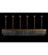 Poland 300 x 40cm Linear Pendant Bell Cup 16 Light E14 Brass/Smoked Sculpted Glass Item Weight: 73kg-9