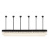 Poland 300 x 40cm Linear Pendant Bell Cup 16 Light E14 Matt Black/Clear Sculpted Glass Item Weight: 73kg-1