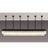 Poland 300 x 40cm Linear Pendant Bell Cup 16 Light E14 Matt Black/Clear Sculpted Glass Item Weight: 73kg-3