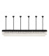 Poland 300 x 40cm Linear Pendant Bell Cup 16 Light E14 Matt Black/Clear Sculpted Glass Item Weight: 73kg-4