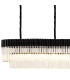 Poland 300 x 40cm Linear Pendant Bell Cup 16 Light E14 Matt Black/Clear Sculpted Glass Item Weight: 73kg-5