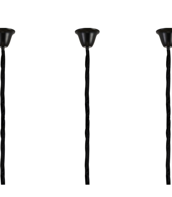 Poland 300 x 40cm Linear Pendant Bell Cup 16 Light E14 Matt Black/Clear Sculpted Glass Item Weight: 73kg-6