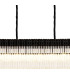 Poland 300 x 40cm Linear Pendant Bell Cup 16 Light E14 Matt Black/Clear Sculpted Glass Item Weight: 73kg-7