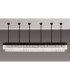 Poland 300 x 40cm Linear Pendant Bell Cup 16 Light E14 Matt Black/Clear Sculpted Glass Item Weight: 73kg-9