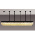 Poland 300 x 40cm Linear Pendant Bell Cup 16 Light E14 Matt Black/Cognac Sculpted Glass Item Weight: 73kg-3