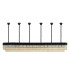 Poland 300 x 40cm Linear Pendant Bell Cup 16 Light E14 Matt Black/Cognac Sculpted Glass Item Weight: 73kg-4