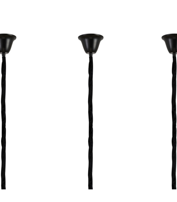 Poland 300 x 40cm Linear Pendant Bell Cup 16 Light E14 Matt Black/Cognac Sculpted Glass Item Weight: 73kg-6