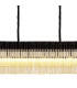 Poland 300 x 40cm Linear Pendant Bell Cup 16 Light E14 Matt Black/Cognac Sculpted Glass Item Weight: 73kg-7