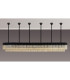 Poland 300 x 40cm Linear Pendant Bell Cup 16 Light E14 Matt Black/Cognac Sculpted Glass Item Weight: 73kg-9