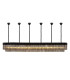 Poland 300 x 40cm Linear Pendant Bell Cup 16 Light E14 Matt Black/Smoked Sculpted Glass Item Weight: 73kg-1