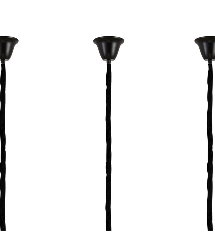 Poland 300 x 40cm Linear Pendant Bell Cup 16 Light E14 Matt Black/Smoked Sculpted Glass Item Weight: 73kg-5