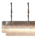 Poland 300 x 40cm Linear Pendant Bell Cup 16 Light E14 Polished Nickel/Clear Sculpted Glass Item Weight: 73kg-5