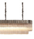 Poland 300 x 40cm Linear Pendant Bell Cup 16 Light E14 Polished Nickel/Clear Sculpted Glass Item Weight: 73kg-8